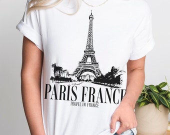 Paris Frankreich Eiffelturm Grafik T-Shirt, Reise Shirt