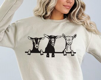 Ziegen Sweatshirt, lustige Bauernhof Tier Pullover