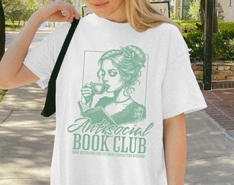 Shirt anti-sociale boekenclub: cadeau romantiek lezer