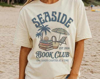 Summer Bookish Shirt, Seaside Beach Book Club, Bookish Vacation, Booklover Gift, Reading Shirt