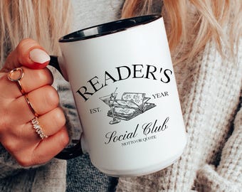 Custom Book Club Mug, Personalized Bookish Gift