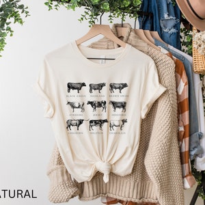 Cow Shirt, Farm Animal Shirt, Farm Girl Cow Shirt, Vintage Western Wear, Cow Lover Gift, Bull Cottagecore Shirt, Cow T-shirt, Farm Tee