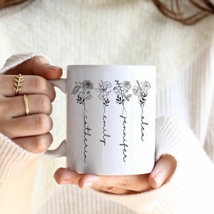 Custom Birth Month Mug, Custom Flower Mug, Birth Flower, Custom Mom Mug, Plant Mom Mug, Mother&#39;s Day Gift, Mother&#39;s Day Mug Plant Lover Gift