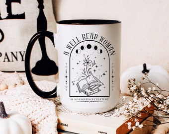 Well Read Woman Bookish Mug, Booktok Merch, Fantasy Book Lover Gift