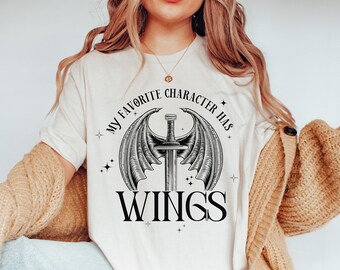 Spicy Book Lover-shirt: Fantasy Villain Wings, leesgrage merchandise