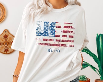 Retro USA Flagge Graphic Tee, 4. Juli Shirt