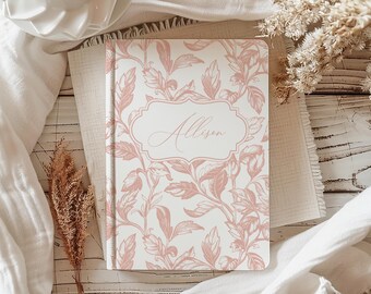 Diario personalizzato floreale, quaderno con nome personalizzato
