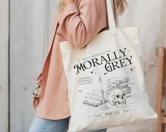 Morally Grey Book Club Cotton Tote Bag: Dark Romance Reader Gift