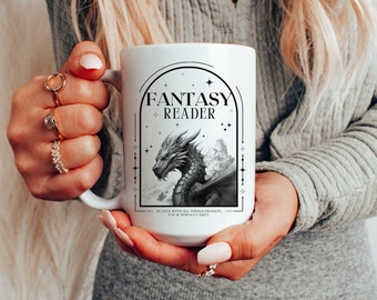 Fantasy Reader Dragon Mug - Book Lover Gift