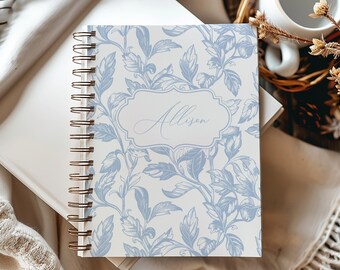 Diario floreale personalizzato, quaderno con nome personalizzato, regalo per damigella d'onore