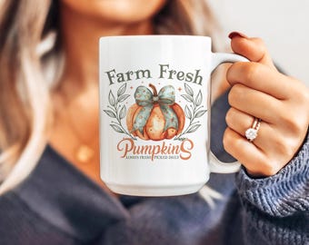 Farm Fresh Pumpkin Patch Coffee Mug, Fall Decor