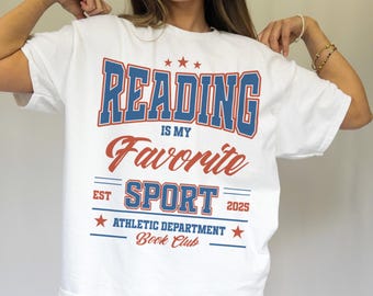 Bookworm Shirt: Reading Is My Favorite Sport - Cotton Book Lover Tee