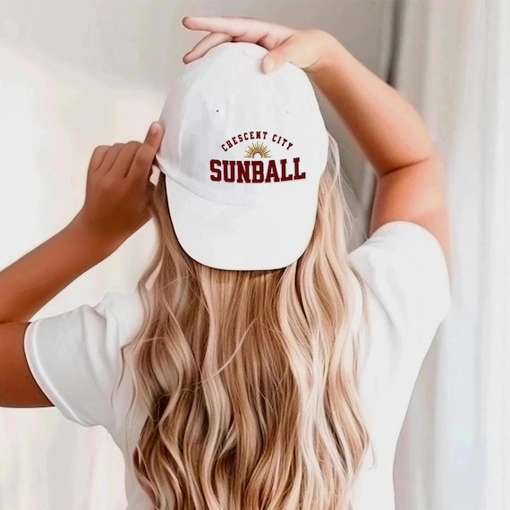 Crescent City Sunball Hat, Bookish Merch, Bryce Quinlan, Athalar, Lunathion, Embroidered Baseball Cap