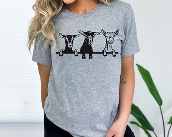 Cute Goats Graphic T-Shirt, Farm Animal Tee, Goat Lover Gift