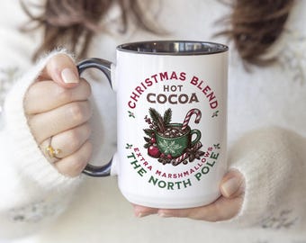 Merry and Bright Christmas Hot Chocolate Mug, Secret Santa Gift
