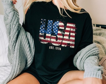 Retro USA Graphic Tee, 4. Juli, Est. 1776
