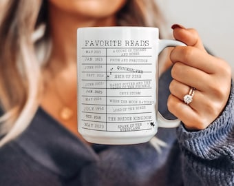 Taza personalizada con temática de libros, artículos de merchandising para clubes de lectura, regalo para amantes de los libros