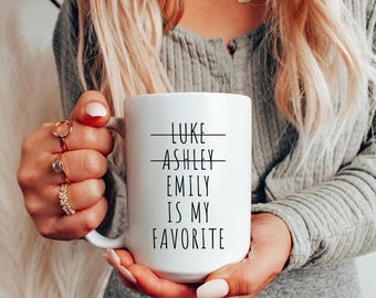 Funny Favorite Child Mug for Mom, Personalized Christmas Gift, Funny Saying Ceramic Cup
