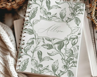 Diario floreale personalizzato, quaderno con nome personalizzato per donne, regalo per damigelle d'onore amanti dei libri