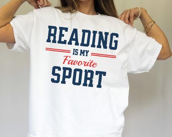 Book Lover Shirt: Reading Is My Favorite Sport, Cotton Bookworm Tee
