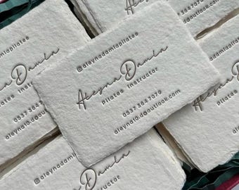 letterpress business card, handmade paper