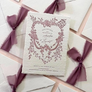 invitaciones de boda impresas en tipografía, papel hecho a mano