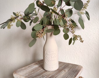 Vase Trockenblumenarrangement | stylistische Blumenvase Matt | helle vase für Blumenarrangement | Blumendeko