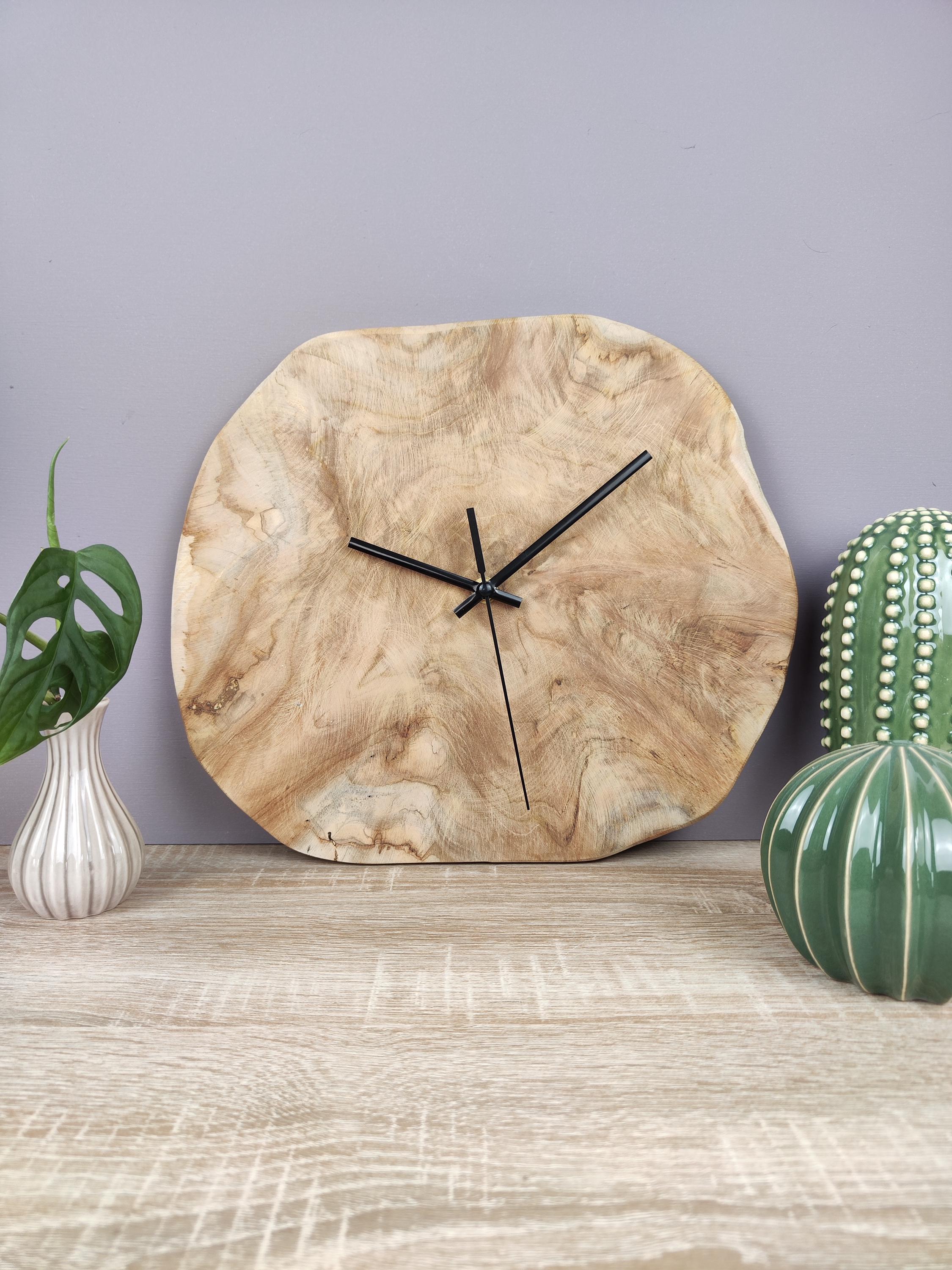 Holzuhr Teak Designs Wanduhr Echtholz Wanduhr Unikat