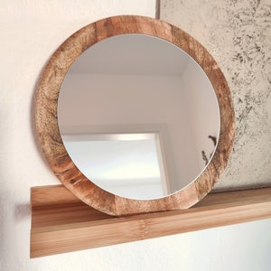 Holzspiegel Spiegel rund Boho Holz Spiegel Wandspiegel Deko Spiegel Holz Spiegel klein runder Holzspiegel runder Spiegel Boho Bild 2