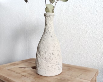 Vase Steinoptik | rustikale Blumenvase | Upcycling Strukturvase | Blumenarrangement in Steinoptik | Vase Rustikal | Steinvase | Deko Vase