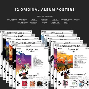 Album Cover Poster Collection - Set of 12 - High-Resolution, PDFs