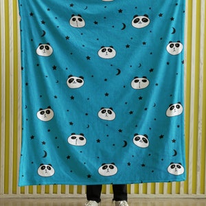 Panda Minimalist Blanket, Cute Velveteen Plush Blanket, Panda Gift, Couch Sofa Bed Blanket, Comfy Couch Throw Blanket, Daughter Son Gift