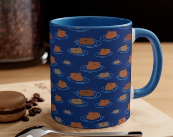Cute capybara 11oz mug, adorable capybara pattern, capybara gift ideas for girls, mug for women, coffee animal ceramic mug, capybara for men