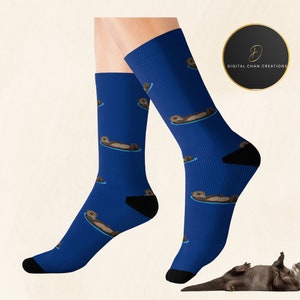 Cute Fun Otter Socks, Otter Gift, Ocean Animal Socks, Cozy Crew Socks, Novelty Unisex Socks, Socks for Men and Woman, Warm Winter Socks
