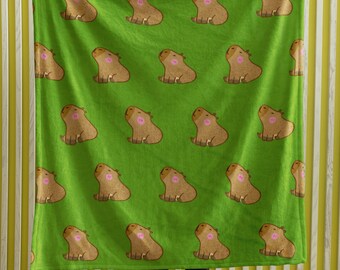Cute Capybara Blanket, Cute Velveteen Plush Blanket, Capybara Gift, Couch Sofa Bed Blanket, Comfy Couch Throw Blanket, Daughter Son Gift