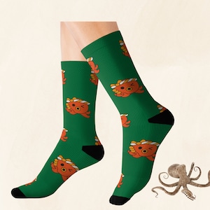 Cute Fun Octopus Socks, Octopus Gift, Ocean Animal Socks, Cozy Crew Socks, Novelty Unisex Socks, Socks for Men and Woman, Warm Winter Socks