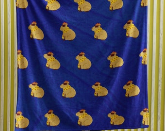 Cool Capybara Blanket, Cute Velveteen Plush Blanket, Capybara Gift, Couch Sofa Bed Blanket, Comfy Couch Throw Blanket, Daughter Son Gift