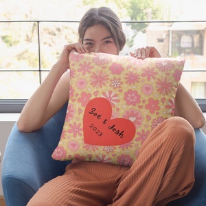 Personalized Valentine&#39;s Day Pillow, Custom Couple Pillow, Love Pillow, Fun Pillow, Valentine Pillow, Small Pillow, Vintage Pillow, Wedding