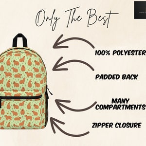 Stuffed Capybara Backpack Pattern Capybara Backpack, Cute Capybara Pattern School Bag, Travel Backpack ...