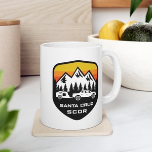Santa Cruz w/ Camper Mug for Coffee, Tea, Hot beverage - FREE SHIPPING
