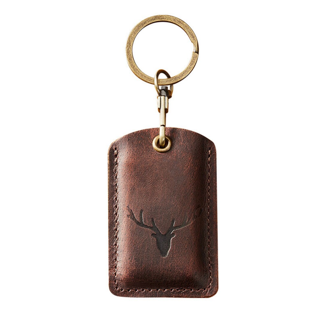 Leather Keychain key Cover Male Key Chain Gift for Dad Etsy