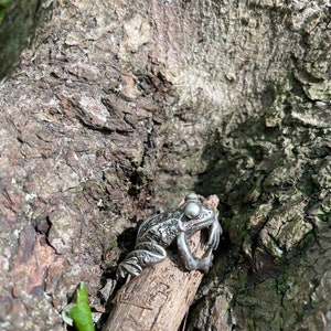 HANDMADE FROG WRAP 925 Sterling Silver Signet Style Ring