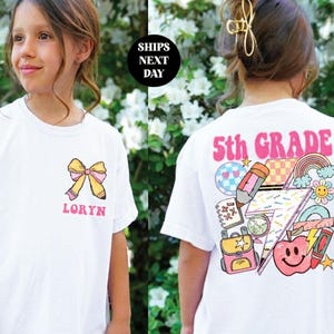 Fifth Grade Shirt Custom Back To School T-Shirt 5th Grade TShirt Fifth Grader Tee Elementary First Day of School Grade 5 Gift for Daughter