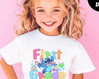 First Grade Shirt Back to School Shirt First Day of School Outfit Lilo T-Shirt 1st Grade Gift for Daughter Cute Disney Kids Top for Her