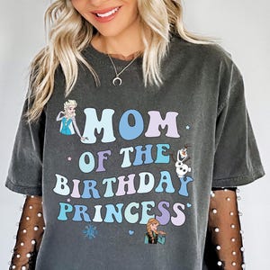 Mom of Birthday Princess Shirt, Birthday Girl Ice Blue Magical Happiest Place Cute, Custom Best Girl Mama Gift, Pastel Party Comfort Colors®