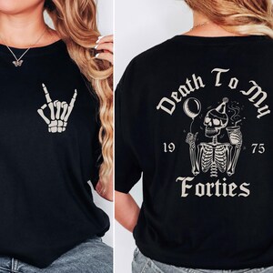 50th Birthday Halloween Shirt, Death To My Forties Spooky Gothic Tee, Dirty Fifty 50 T-Shirt RIP Rest In Peace Gift Clothing Comfort Colors®
