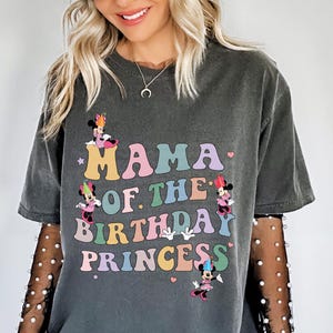 Mama Dada of Birthday Princess Girl Shirt, Magical Happiest Place Cute Mouse Matching Tee, Custom BDAY Mom Dad Gift Party Comfort Colors®
