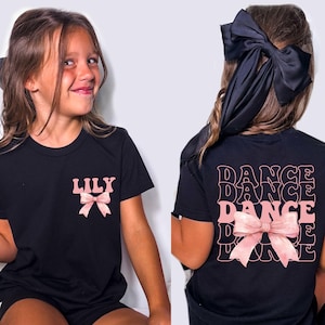 Custom Dance Bow Shirt: Girly Coquette Dancer Tee, Recital Gift