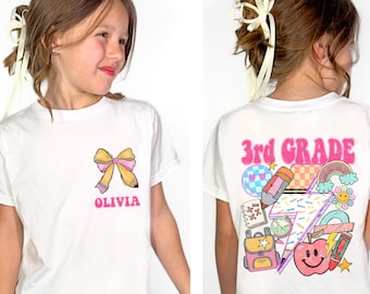 Third Grade Shirt Custom Back To School T-Shirt 3rd Grade T-Shirt Third Grader Tee Elementary First Day of School Gift for Daughter Grade 3