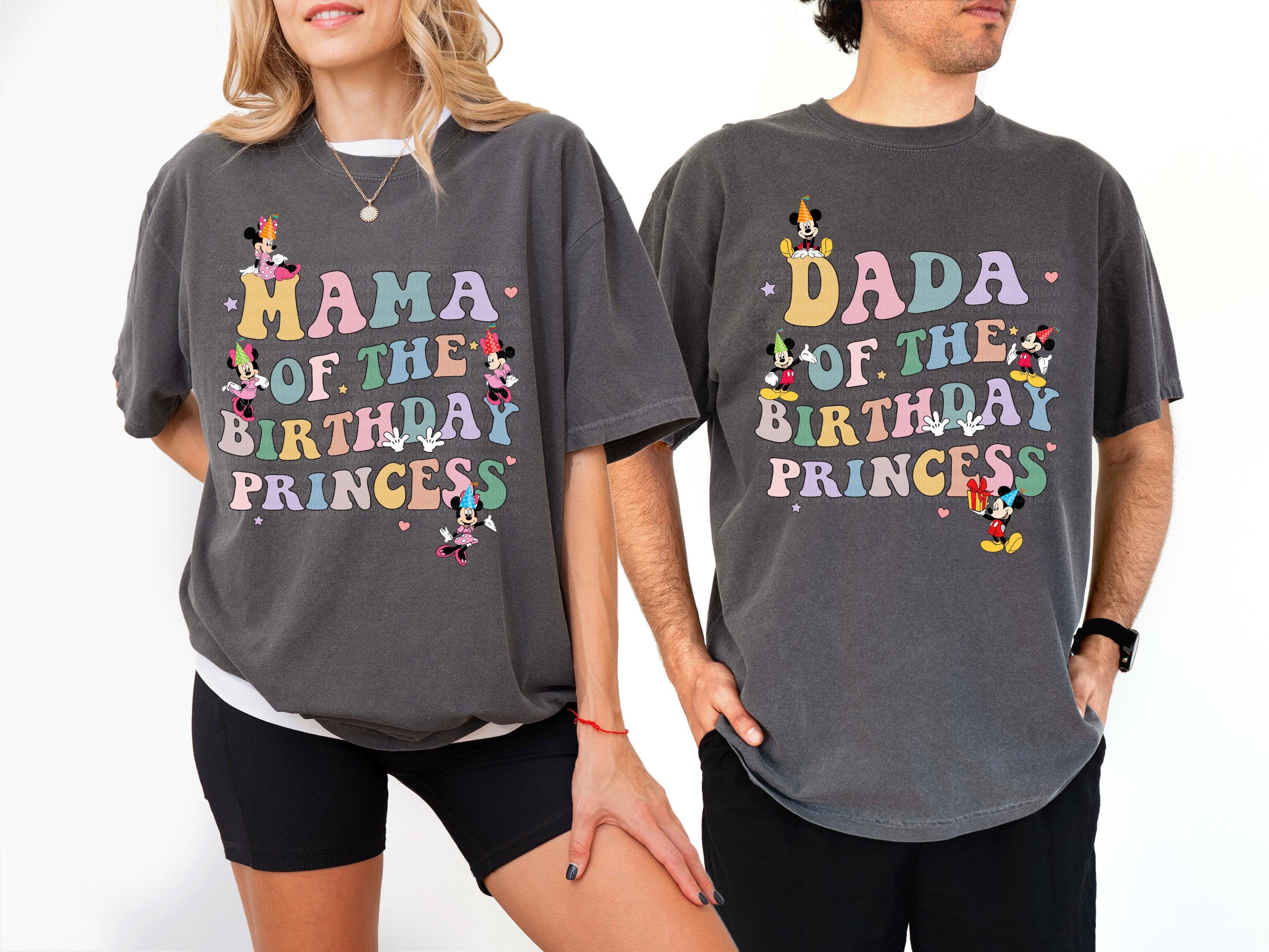 Mama Dada of Birthday Princess Girl Shirt, Magical Happiest Place Cute Mouse Matching Tee, Custom BDAY Mom Dad Gift Party Comfort Colors®